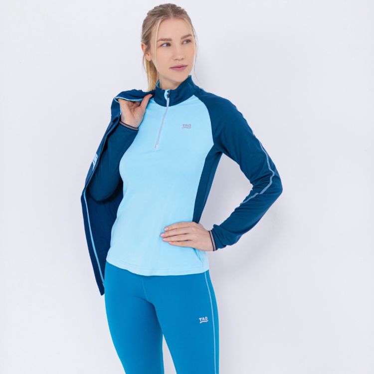 TAO Sportswear - AMALIA - Warmes Langarm Laufshirt mit Zip - aqua