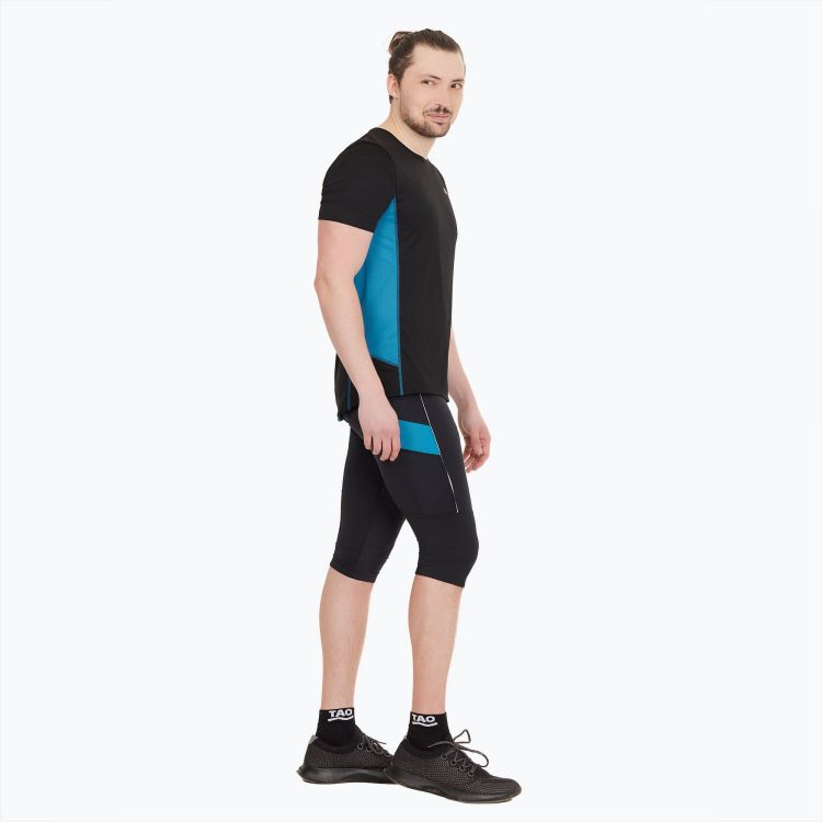 TAO Sportswear - PONTUS - Atmungsaktive 3/4-Lauftight mit feststellbarem Reißverschluss - black