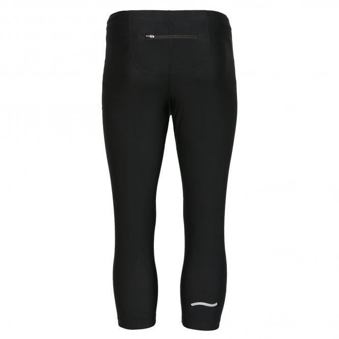 TAO Sportswear - GIGU - Atmungsaktive 3/4-Lauftight mit Gesäßtasche und Reflektoren - black