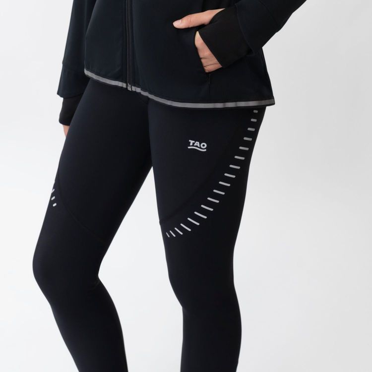 TAO Sportswear - MOMI - Warme Lauftight mit Anti-Rutsch-Gummi und Reflektoren - black