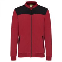TAO Sportswear - EMIL - Bequeme Freizeitjacke aus Bio-Baumwolle mit farblichen Akzent - dark red/graphit melange