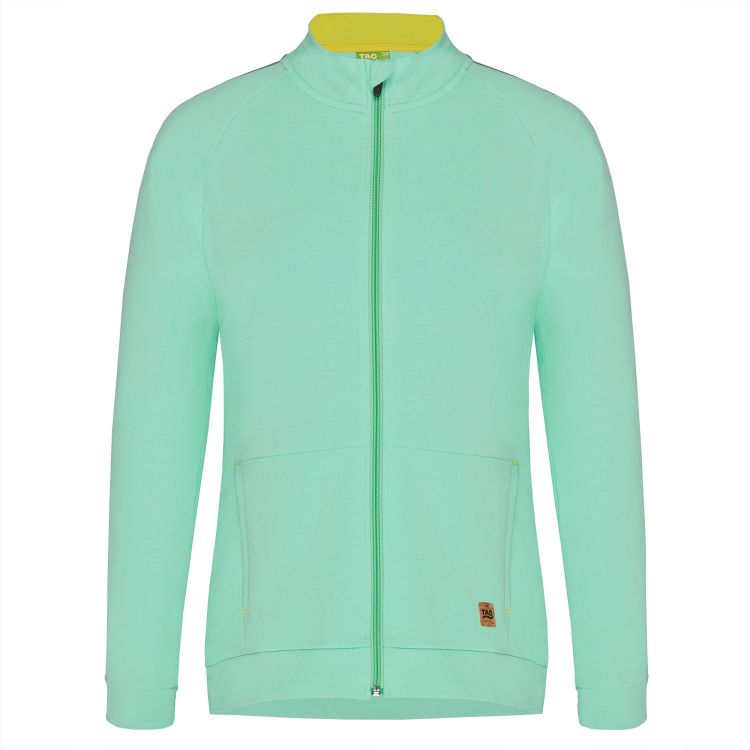 TAO Sportswear - DIANTHA - Warme Sweatjacke mit Stehkragen und seitlichen Eingrifftaschen aus Bio-Baumwolle - neo mint